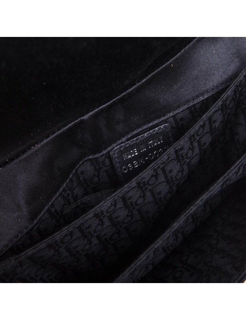 Sac DIOR en satin de soie noir