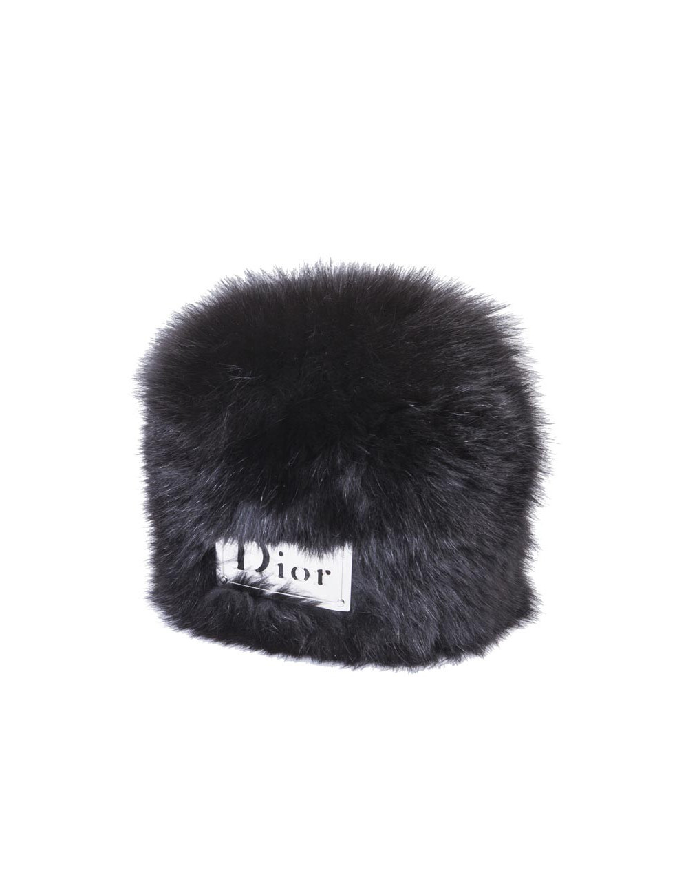 Toque CHRISTIAN DIOR en renard noir