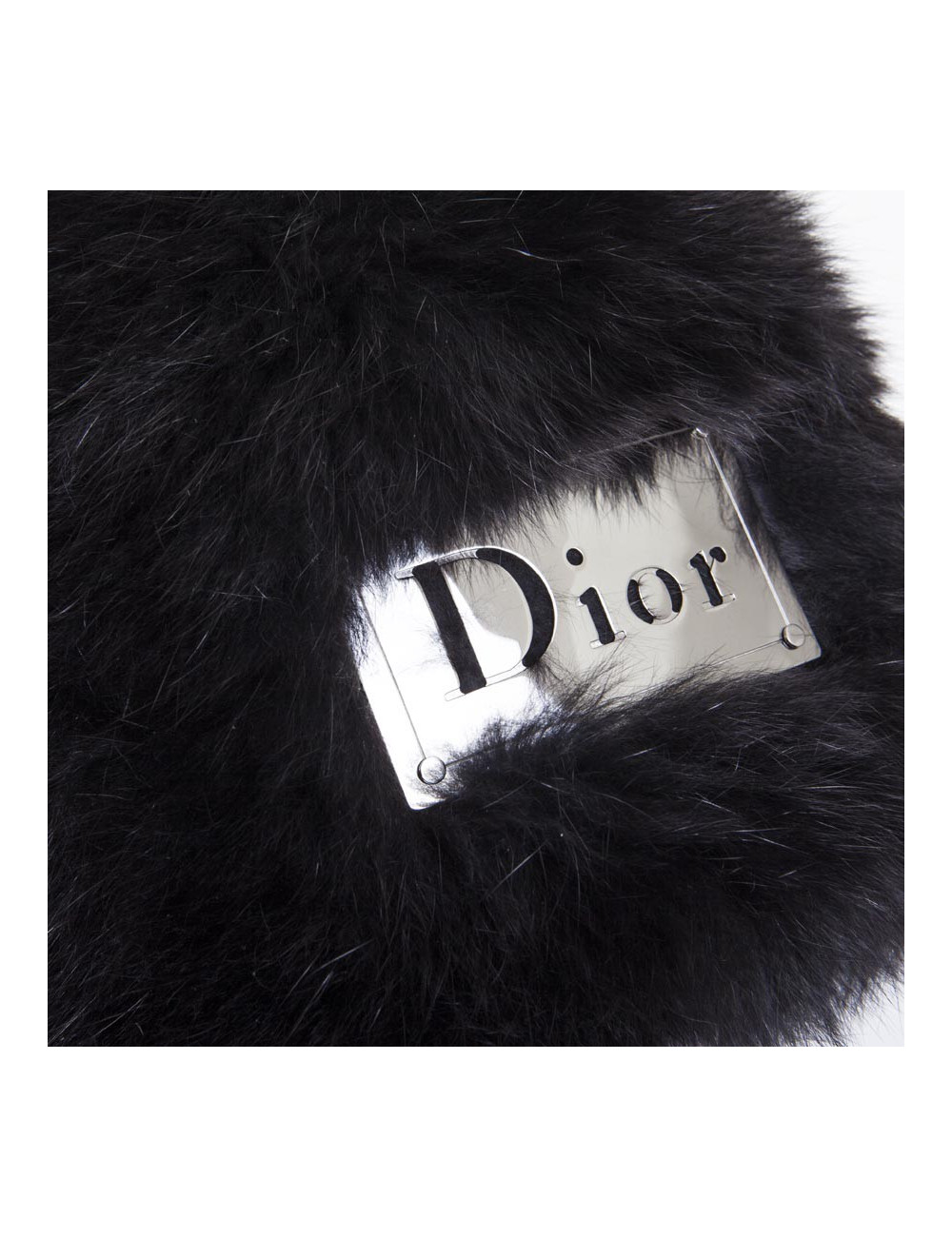 Toque CHRISTIAN DIOR en renard noir