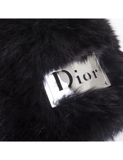 Toque CHRISTIAN DIOR en renard noir
