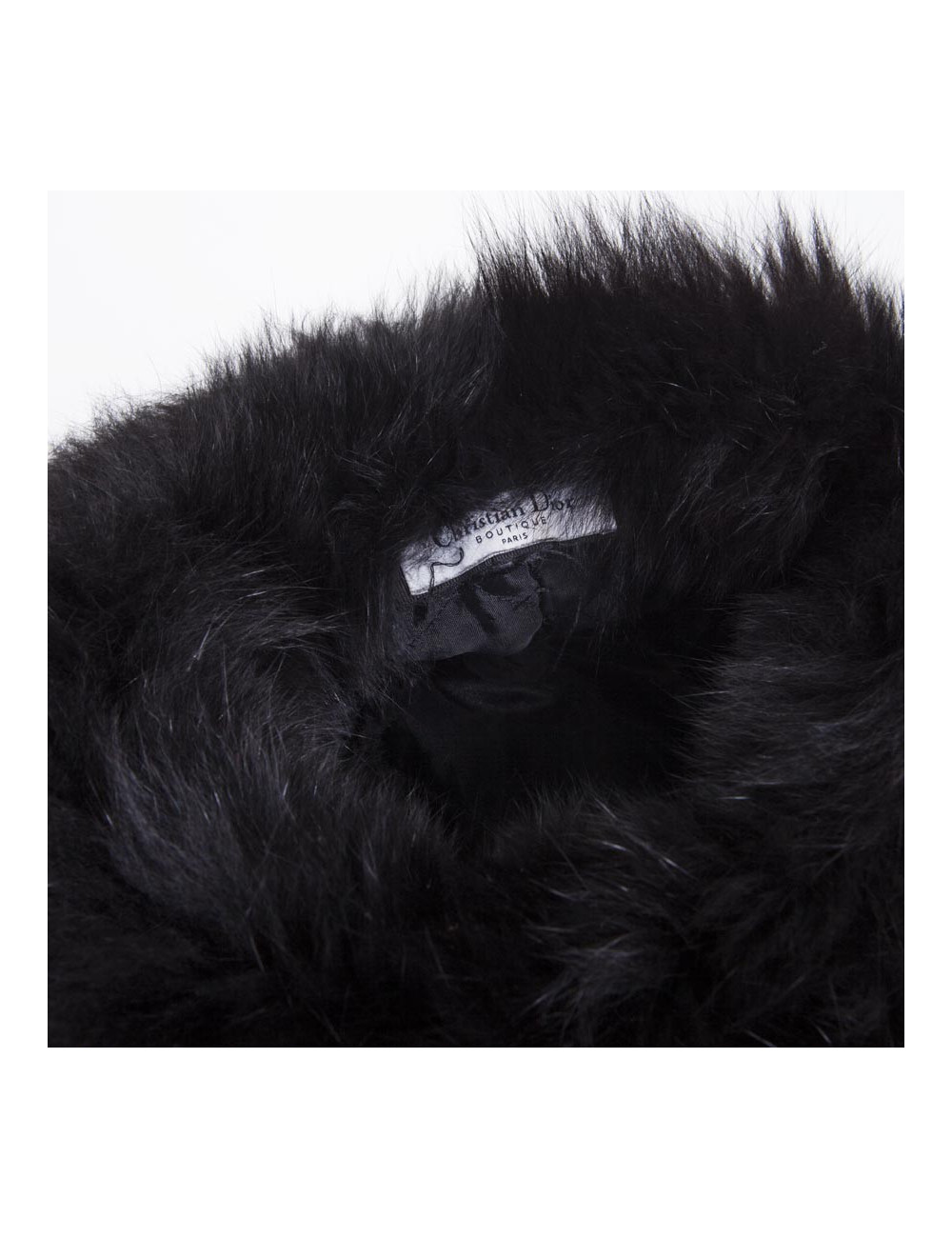 Toque CHRISTIAN DIOR en renard noir