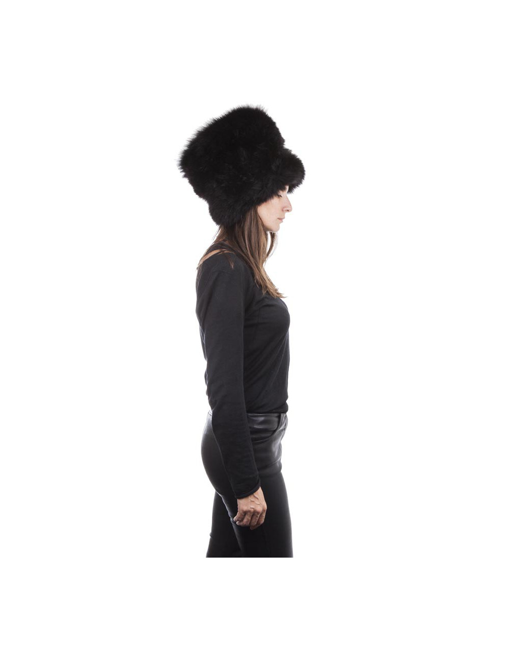 Toque CHRISTIAN DIOR en renard noir