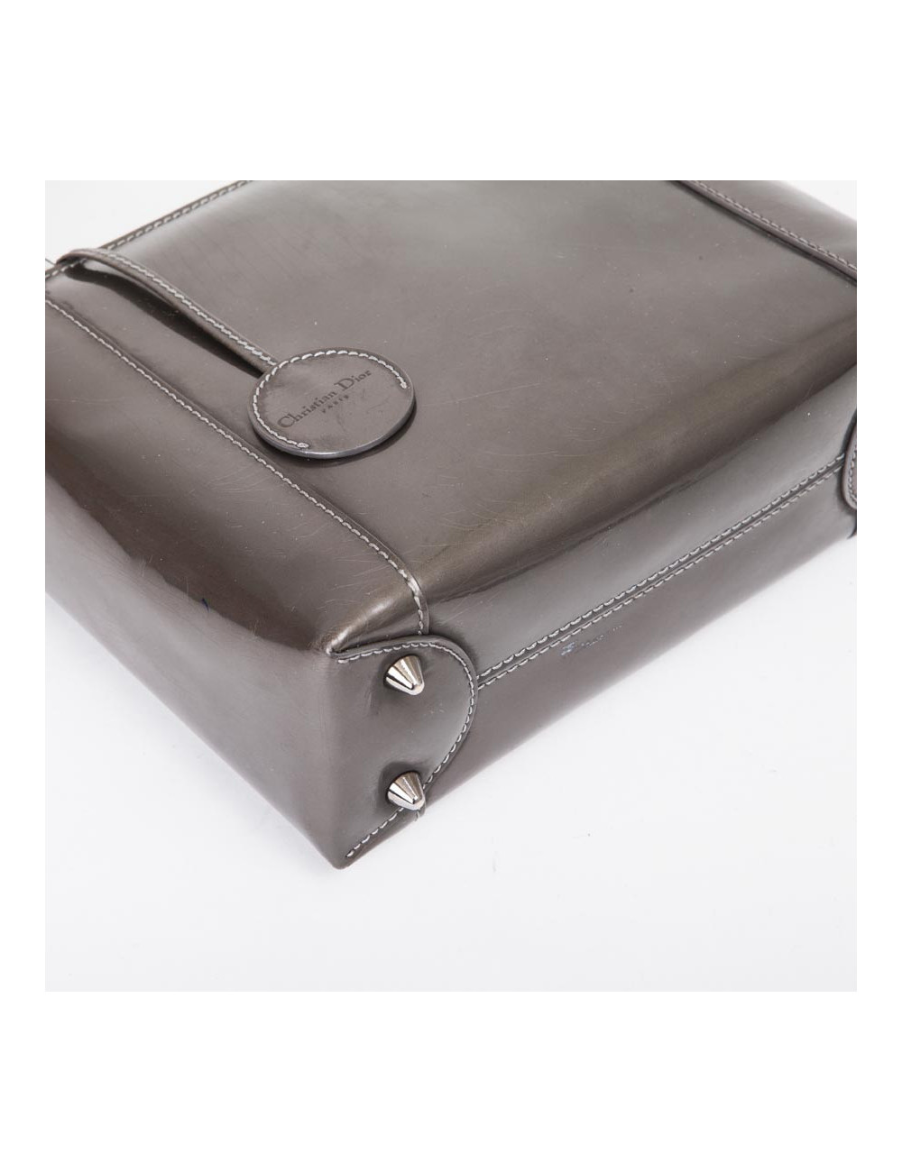 Sac Lady D  DIOR cuir verni  brun