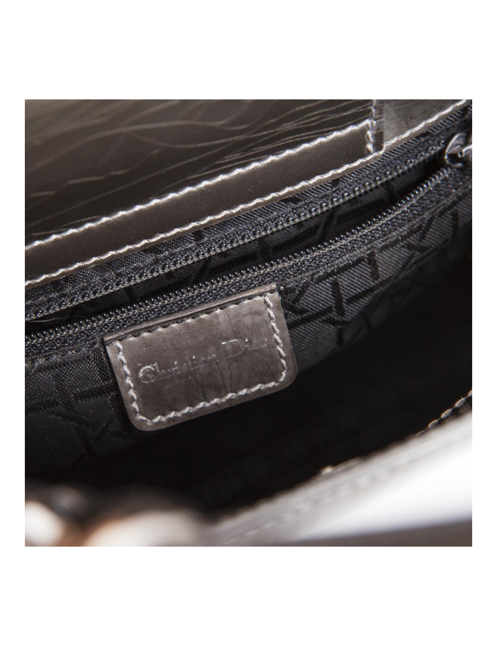 DIOR ' Lady D DIOR' in brown patent leather