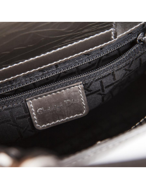 Sac Lady D  DIOR cuir verni  brun