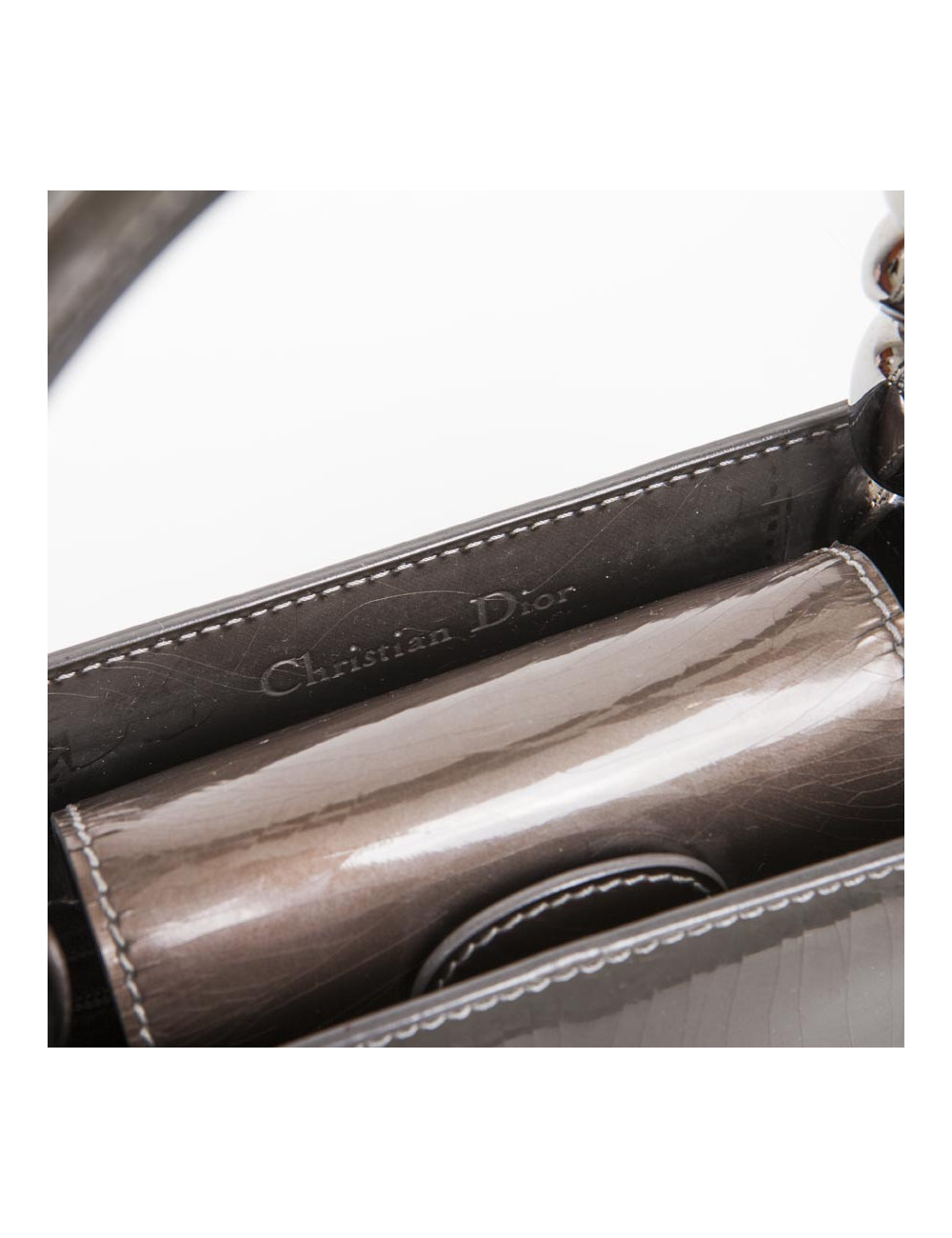 DIOR ' Lady D DIOR' in brown patent leather