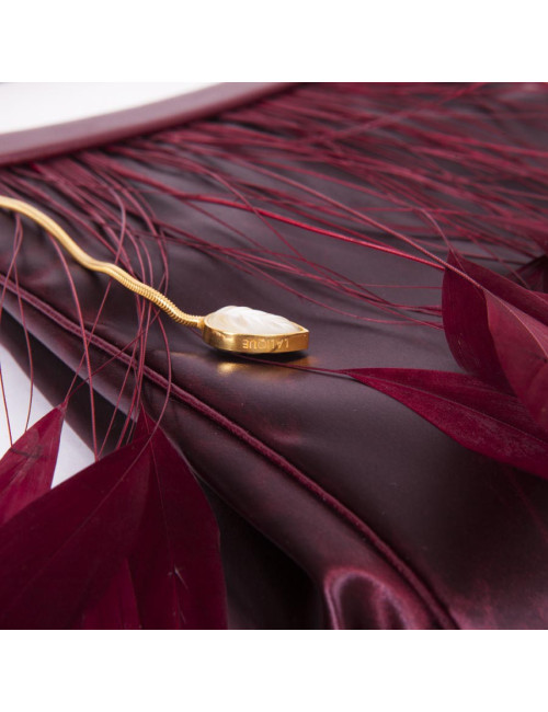 LALIQUE evening bag red leather and feather