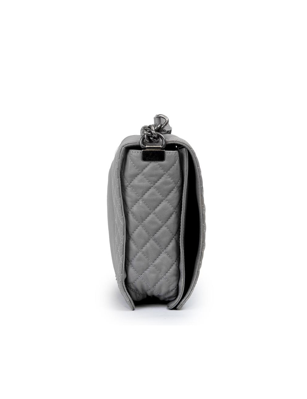 Sac CHANEL Boy en cuir gris Collector
