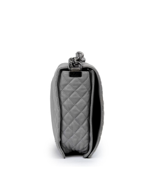 Sac CHANEL "Boy"  GM en cuir gris Collector