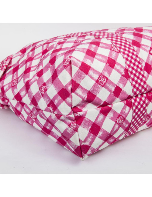 Sac CHANEL Cabas rose et blanc