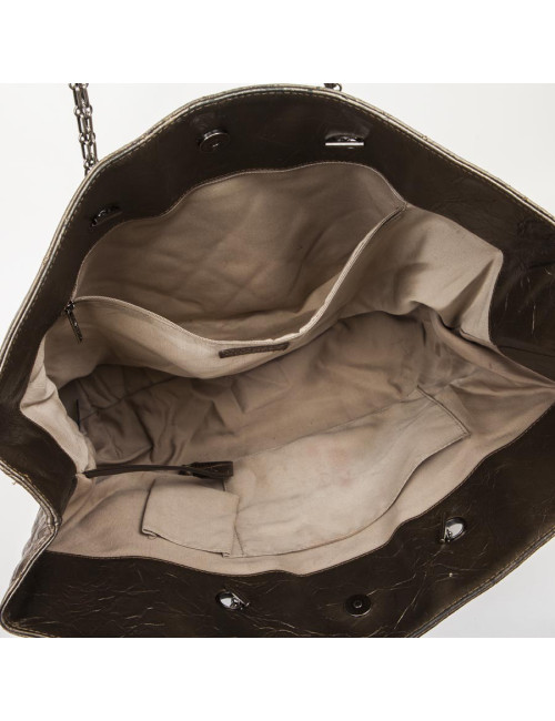 Sac Cabas CHANEL cuir vieilli doré bronze