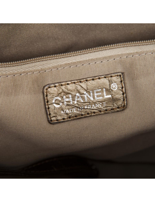 Sac Cabas CHANEL cuir vieilli doré bronze