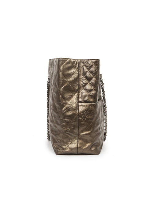 Sac Cabas CHANEL cuir vieilli doré bronze