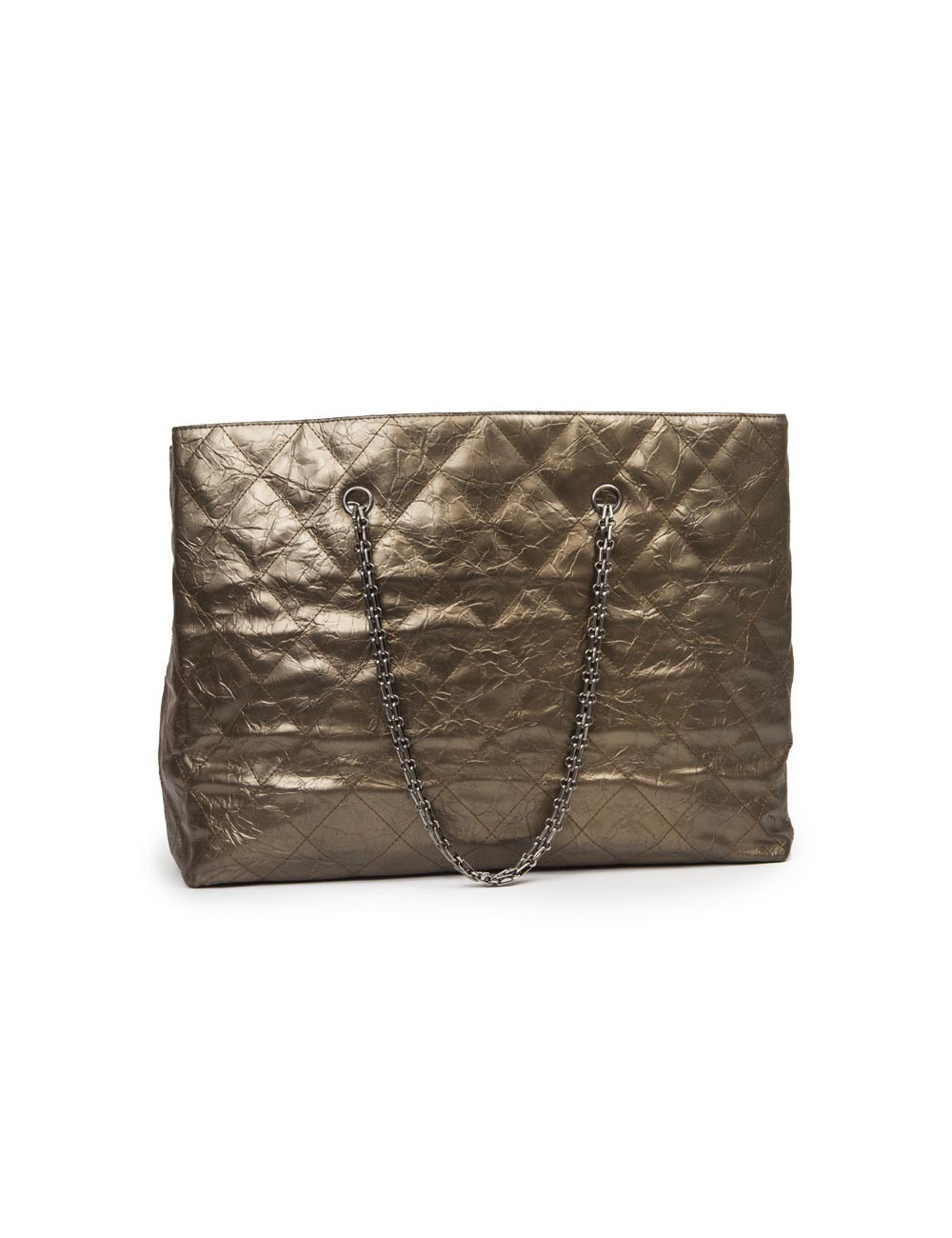 Sac Cabas CHANEL cuir vieilli doré bronze