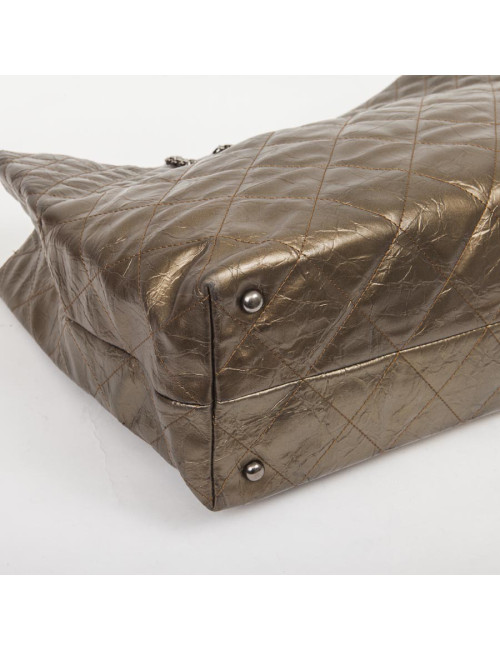 Sac Cabas CHANEL cuir vieilli doré bronze