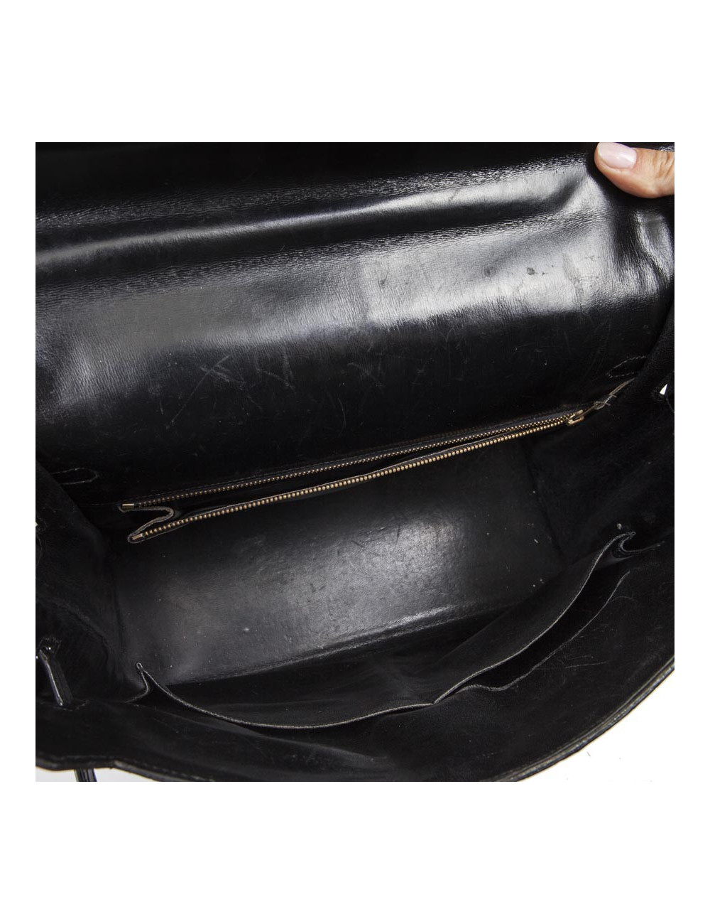 Sac HERMES "Monaco"crocodile porosus noir