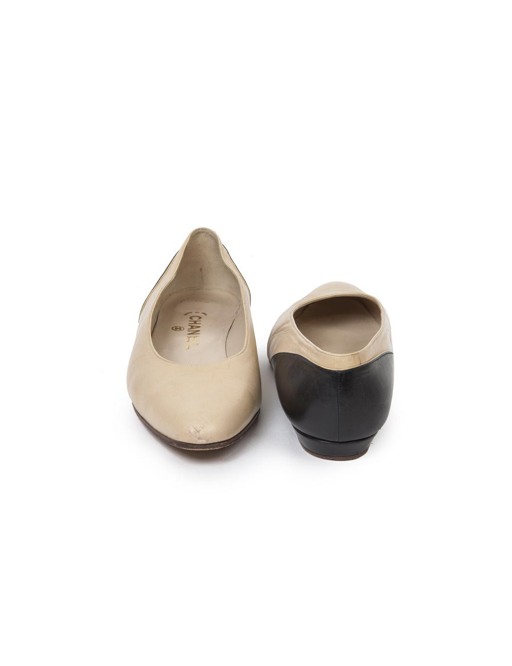 Ballérines CHANEL T 9 IT/ en cuir d'agneau noir matelassé