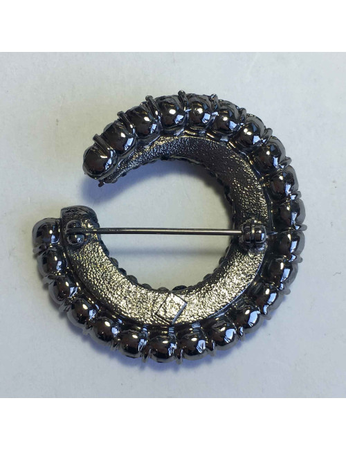 Broche strass noir