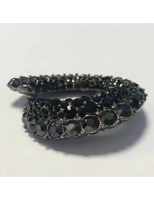Broche strass noir