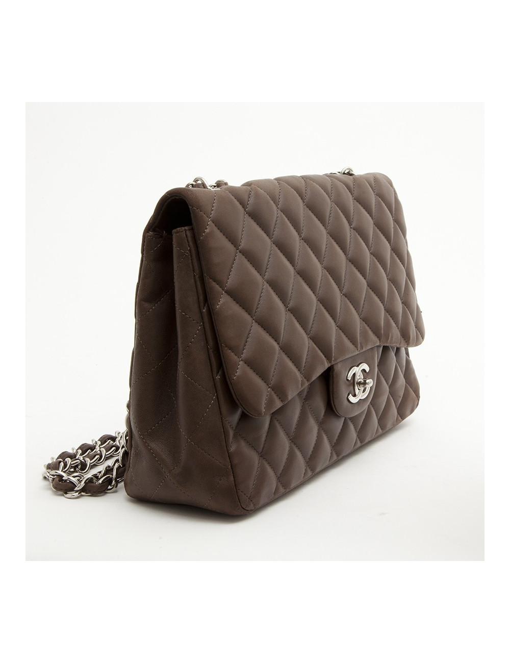 Sac CHANEL Jumbo matelassé marron