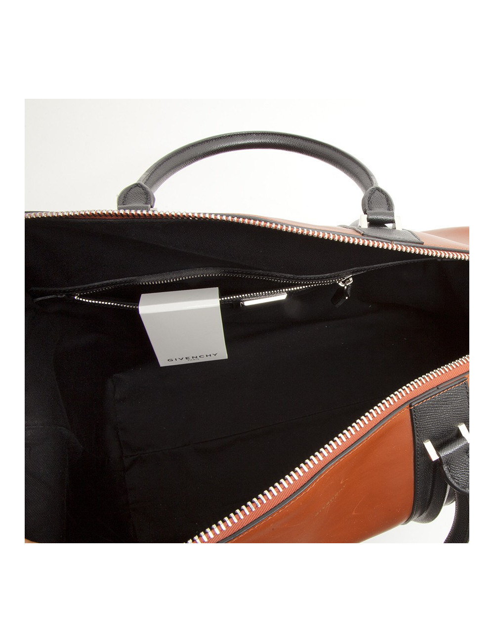 GIVENCHY 24 HRES bag in box camel leather and black grained leather