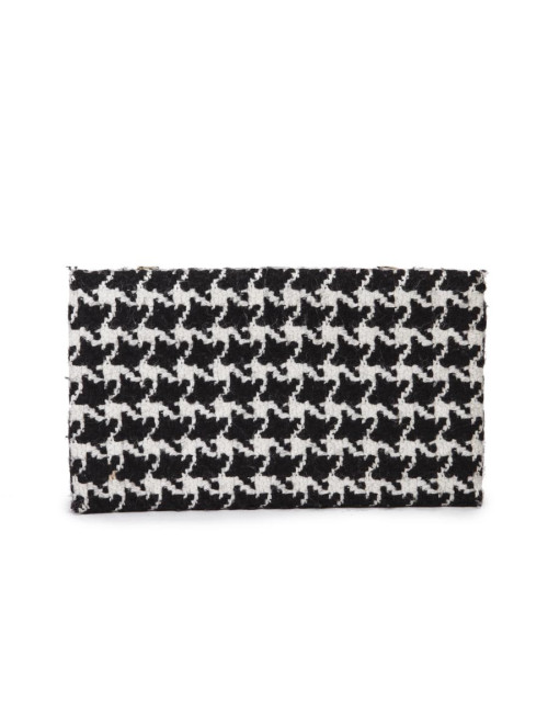 DIOR set top 42FR and clutch in black and white houndstooth fabric