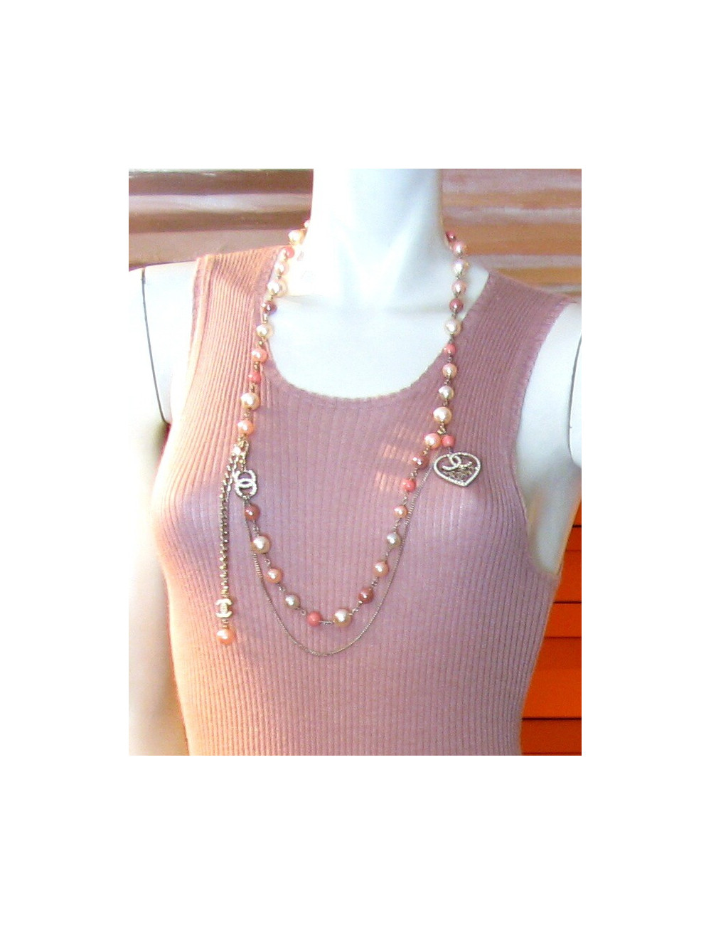 Ceinture coeur SAUTOIR ROSE CHANEL