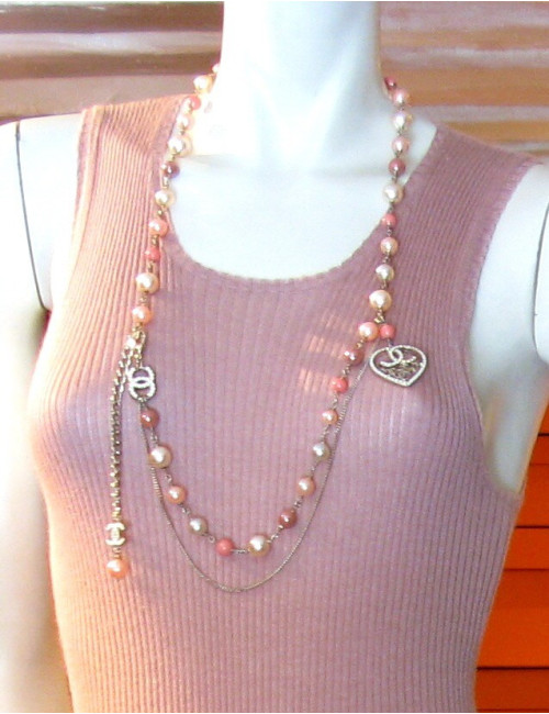 Ceinture coeur SAUTOIR ROSE CHANEL