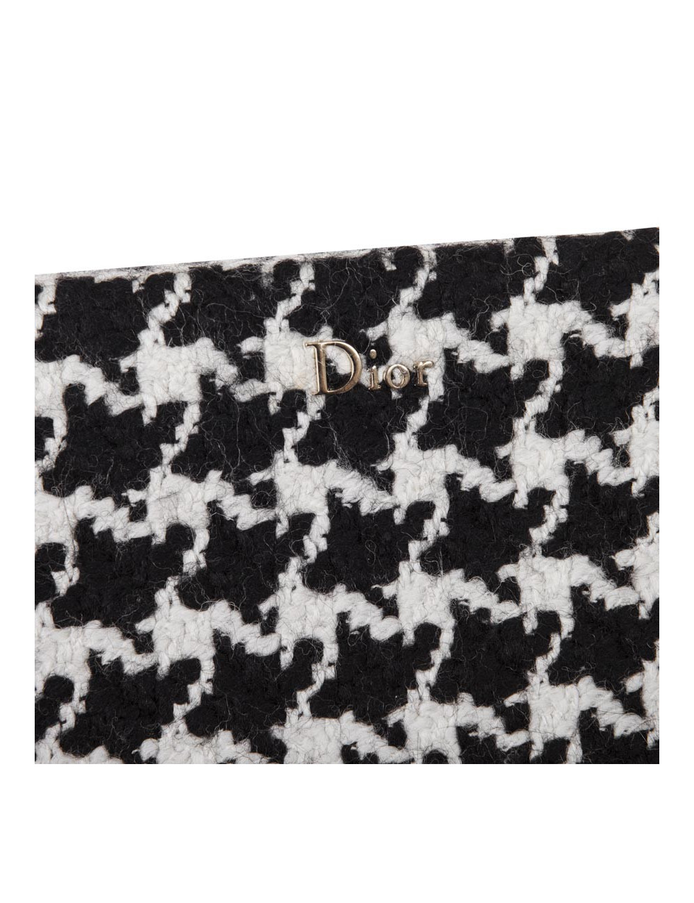 DIOR set top 42FR and clutch in black and white houndstooth fabric