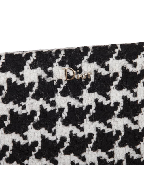 DIOR set top 42FR and clutch in black and white houndstooth fabric
