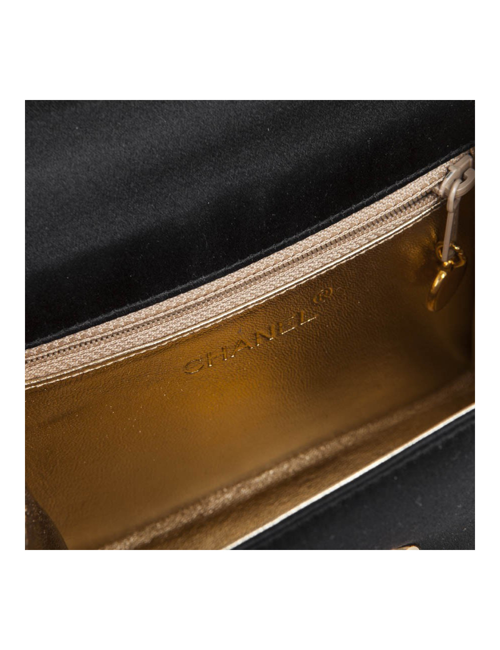 Sac CHANEL satin noir