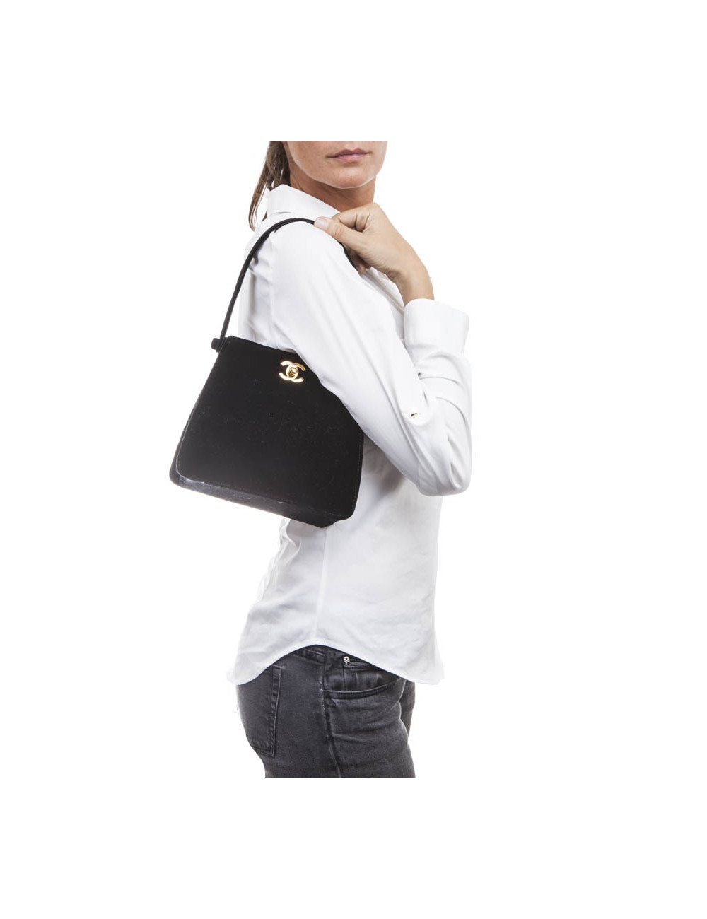 Sac CHANEL velours noir