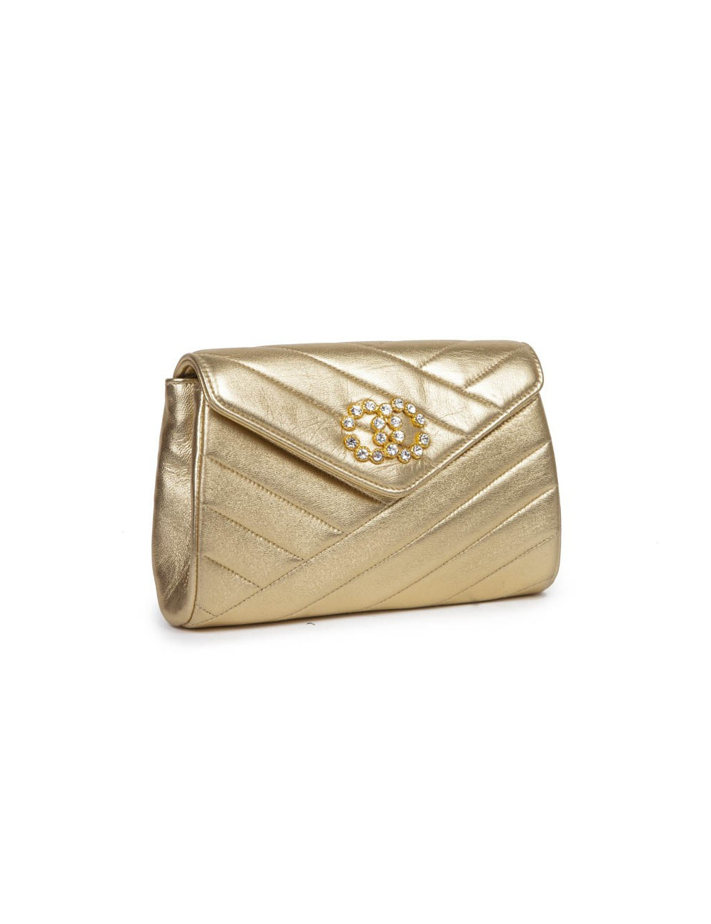 Pochette CHANEL cuir doré