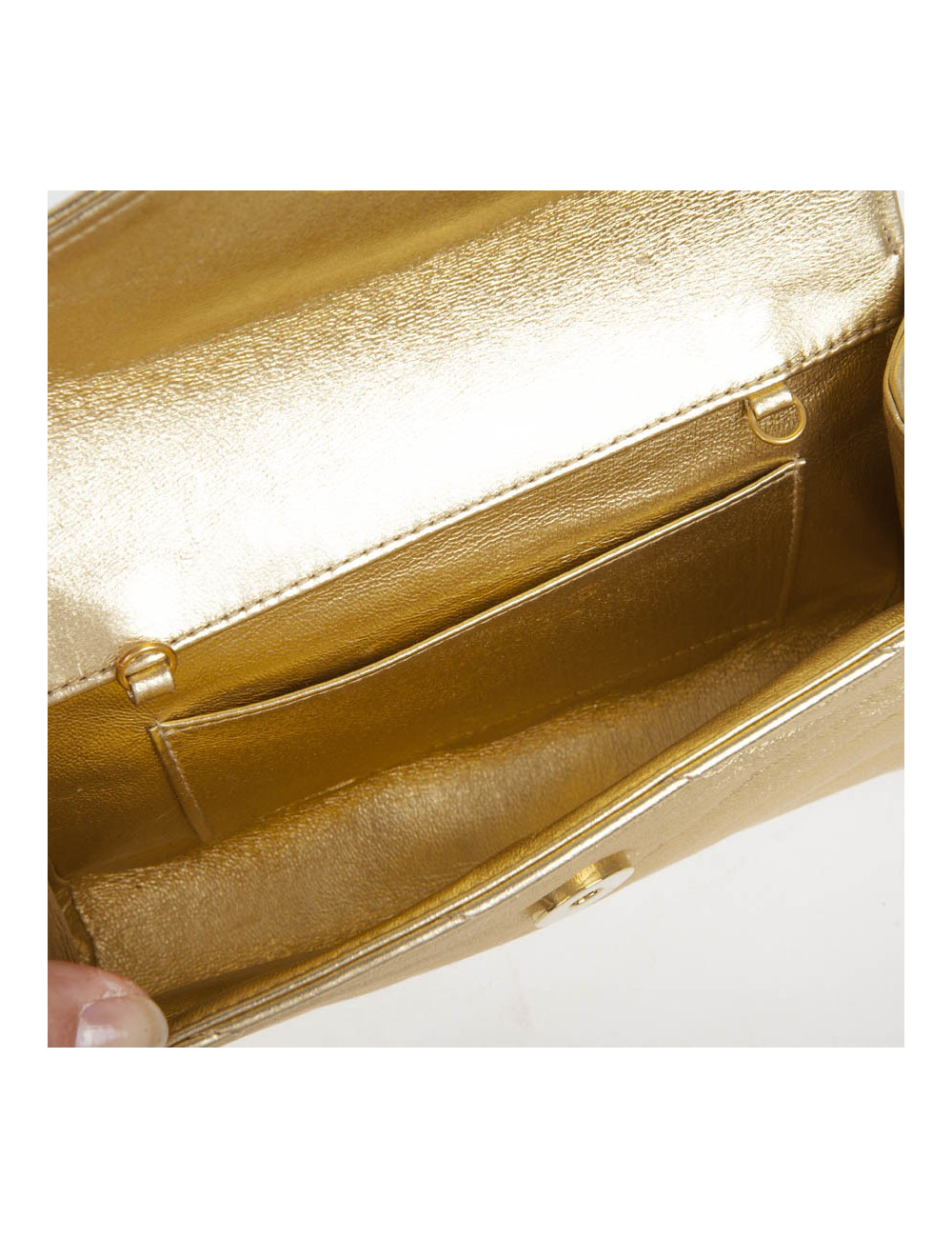 Pochette CHANEL cuir doré