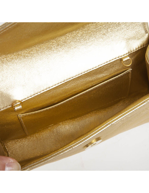 Pochette CHANEL cuir doré