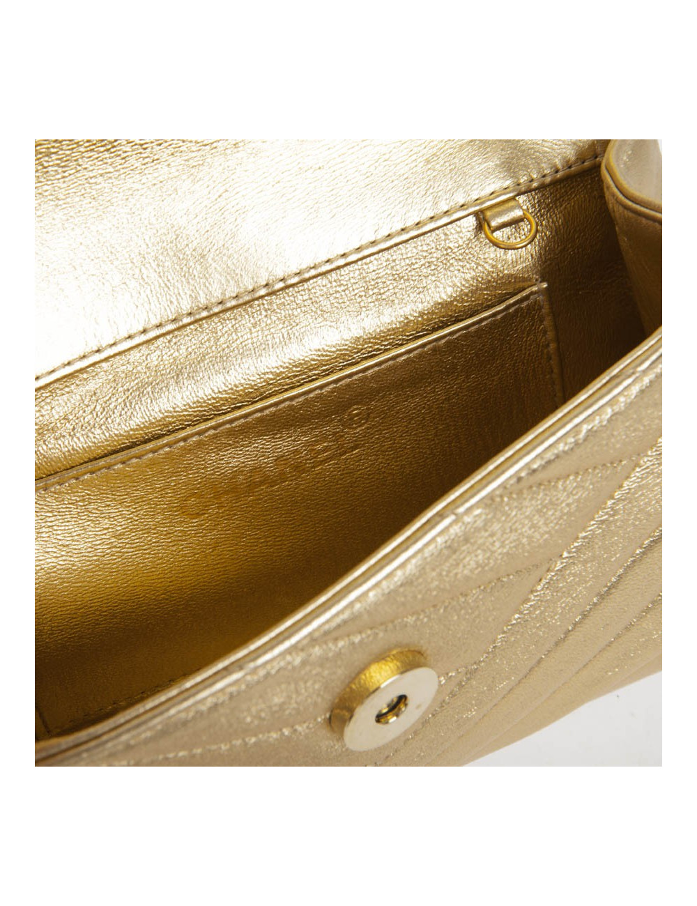 Pochette CHANEL cuir doré
