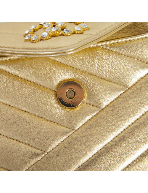 Pochette CHANEL cuir doré