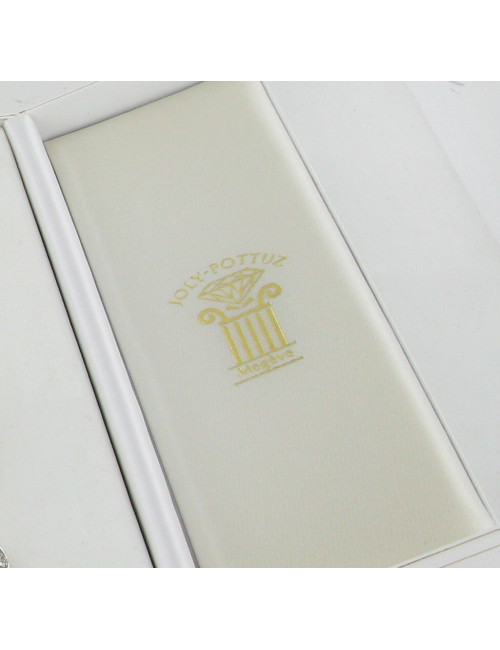 Ra de cou, cordon noir et cœur en or blanc serti de diamants