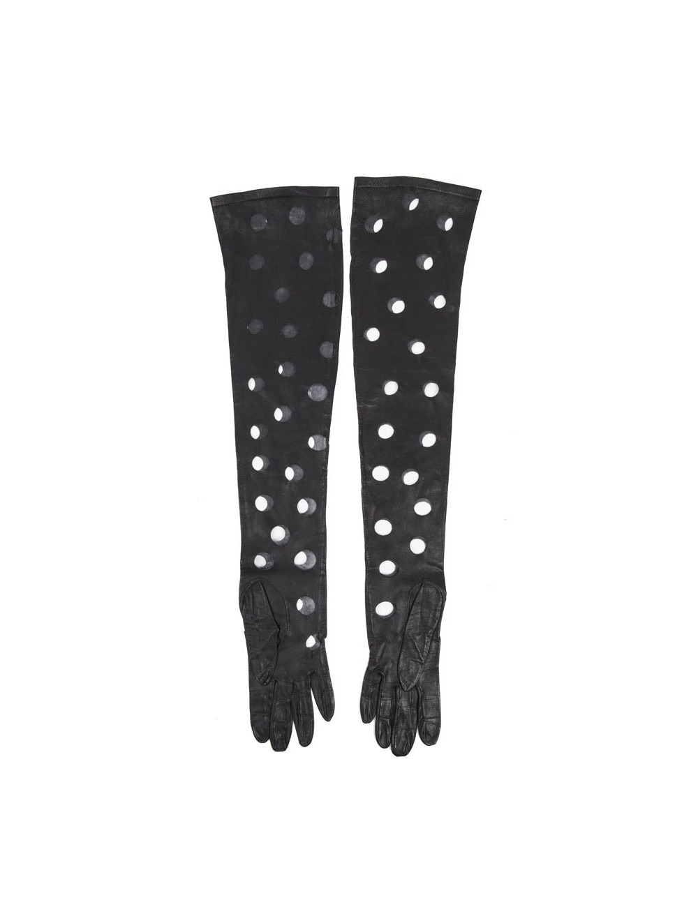 Gants CHANEL en cuir noir