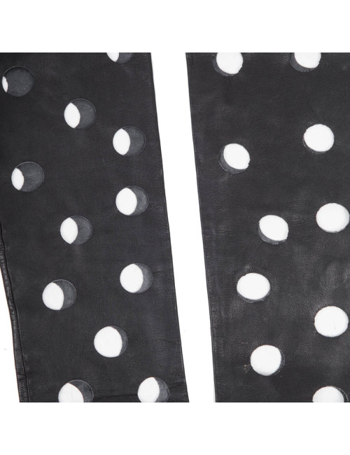 Gants CHANEL en cuir noir