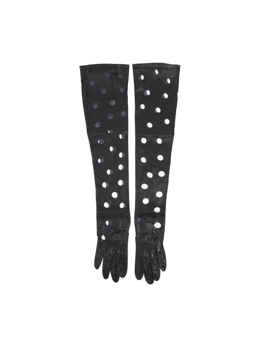 Gants CHANEL en cuir noir