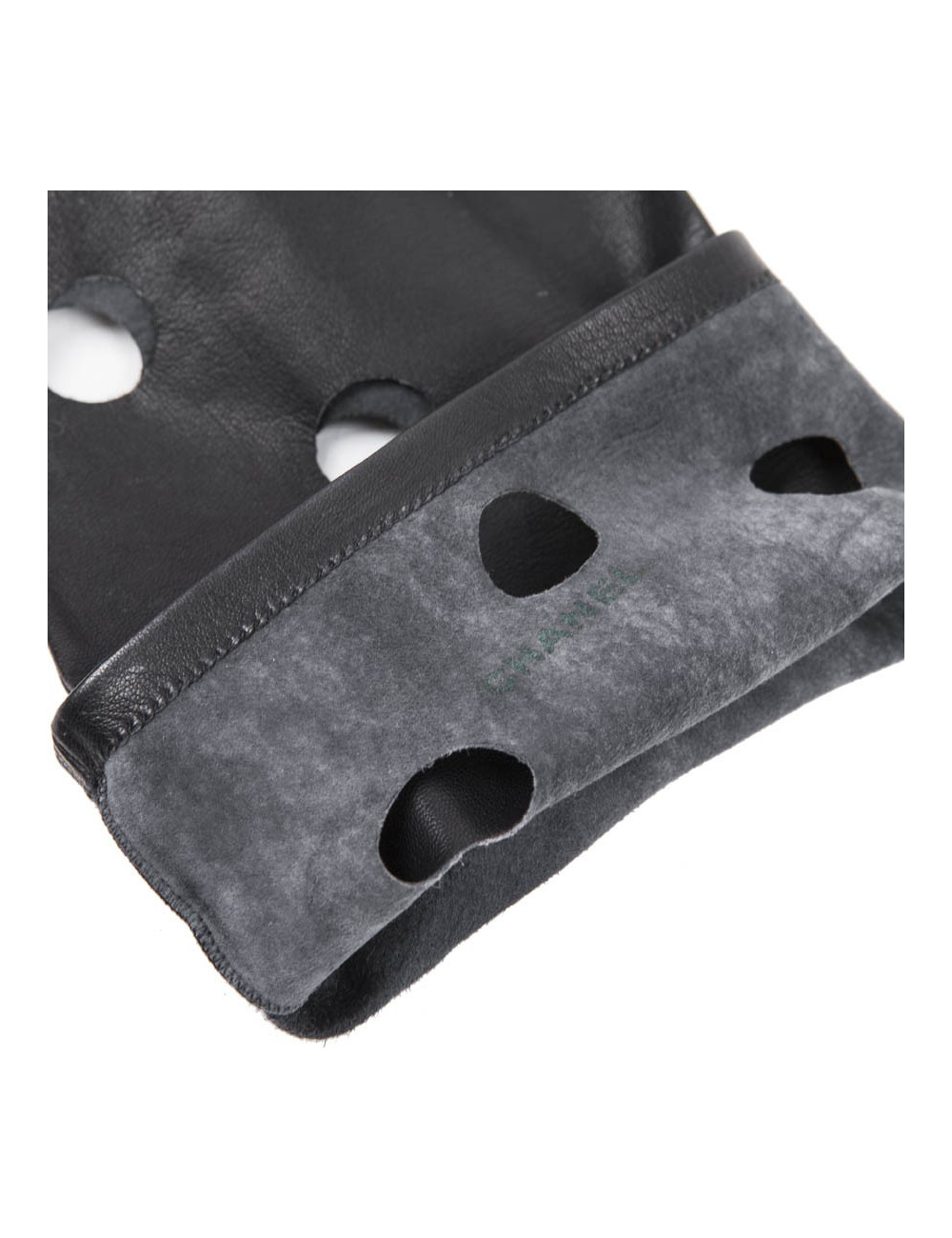 Gants CHANEL en cuir noir