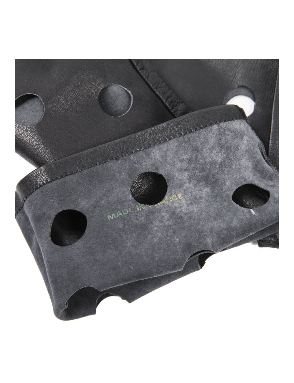 Gants CHANEL en cuir noir