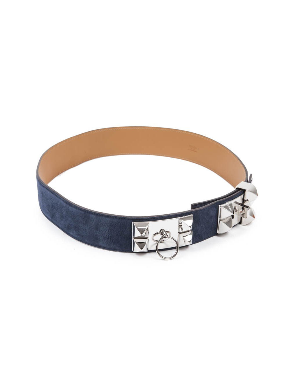 Ceinture CDC HERMES T  en daim bleue