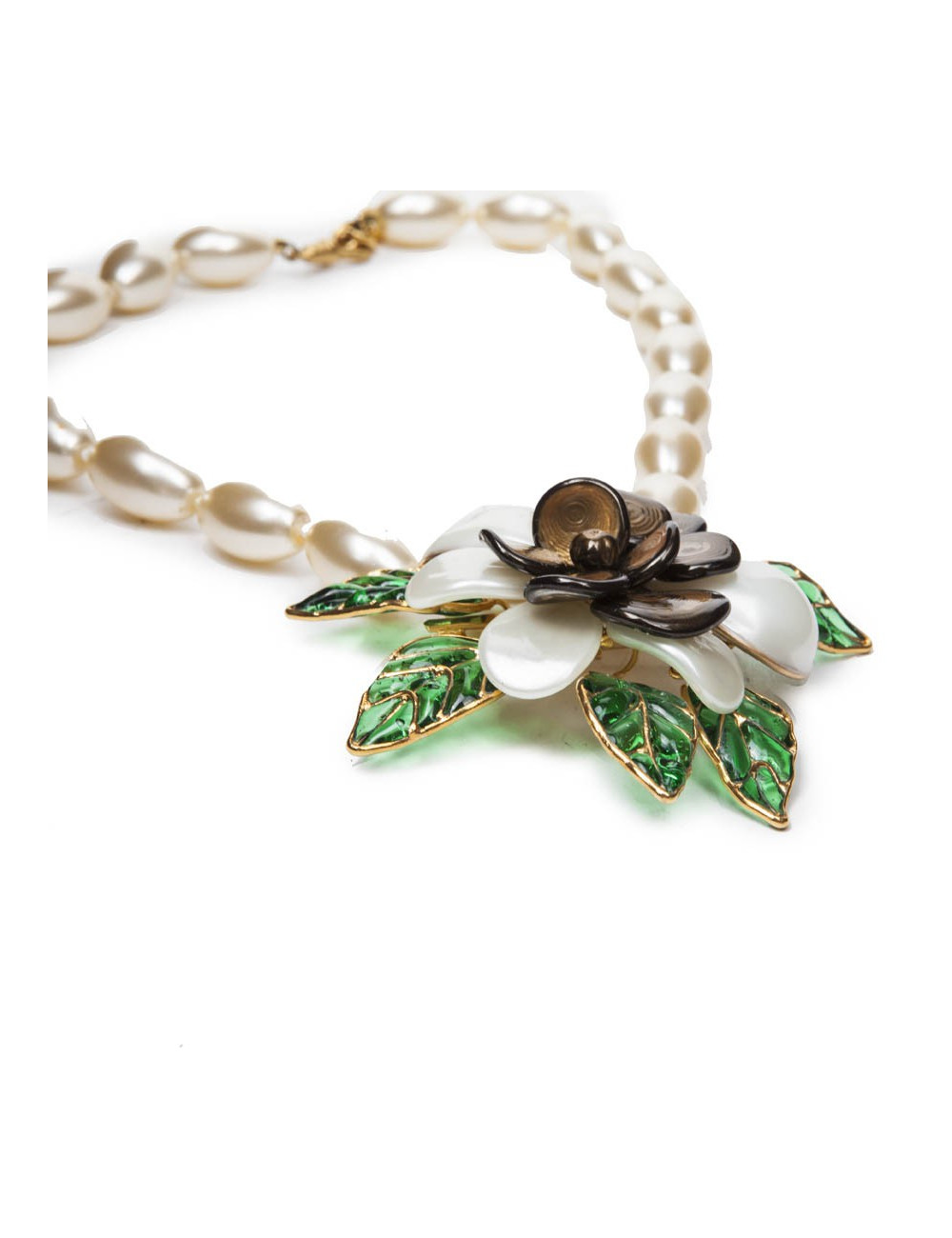 Collier MARGUERITE DE VALOIS camélia bicolore