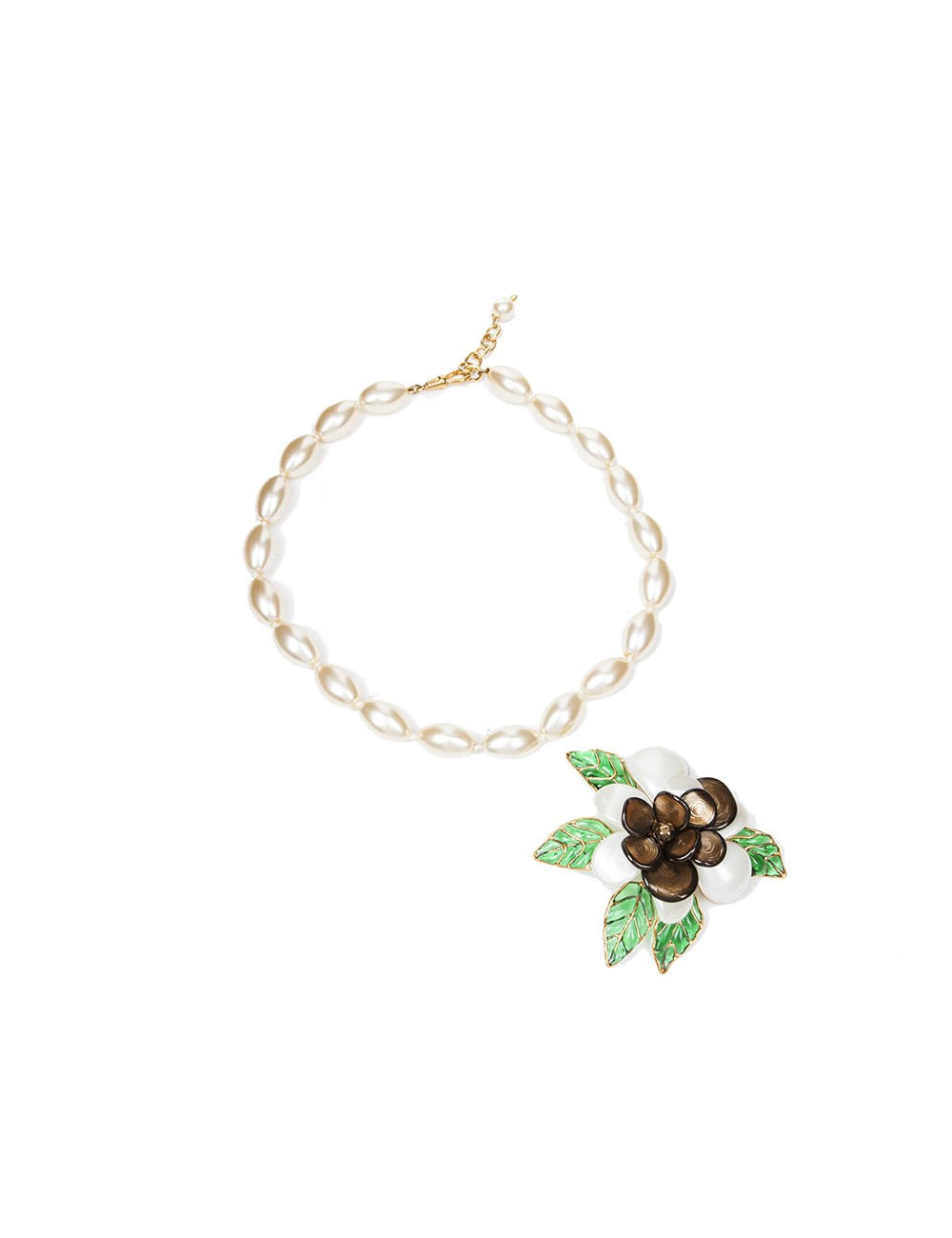 Collier MARGUERITE DE VALOIS camélia bicolore