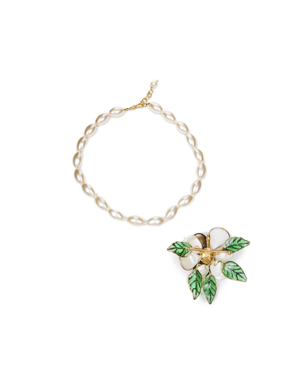 Collier MARGUERITE DE VALOIS camélia bicolore