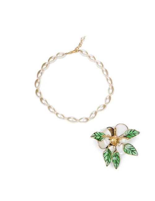 Collier MARGUERITE DE VALOIS camélia bicolore