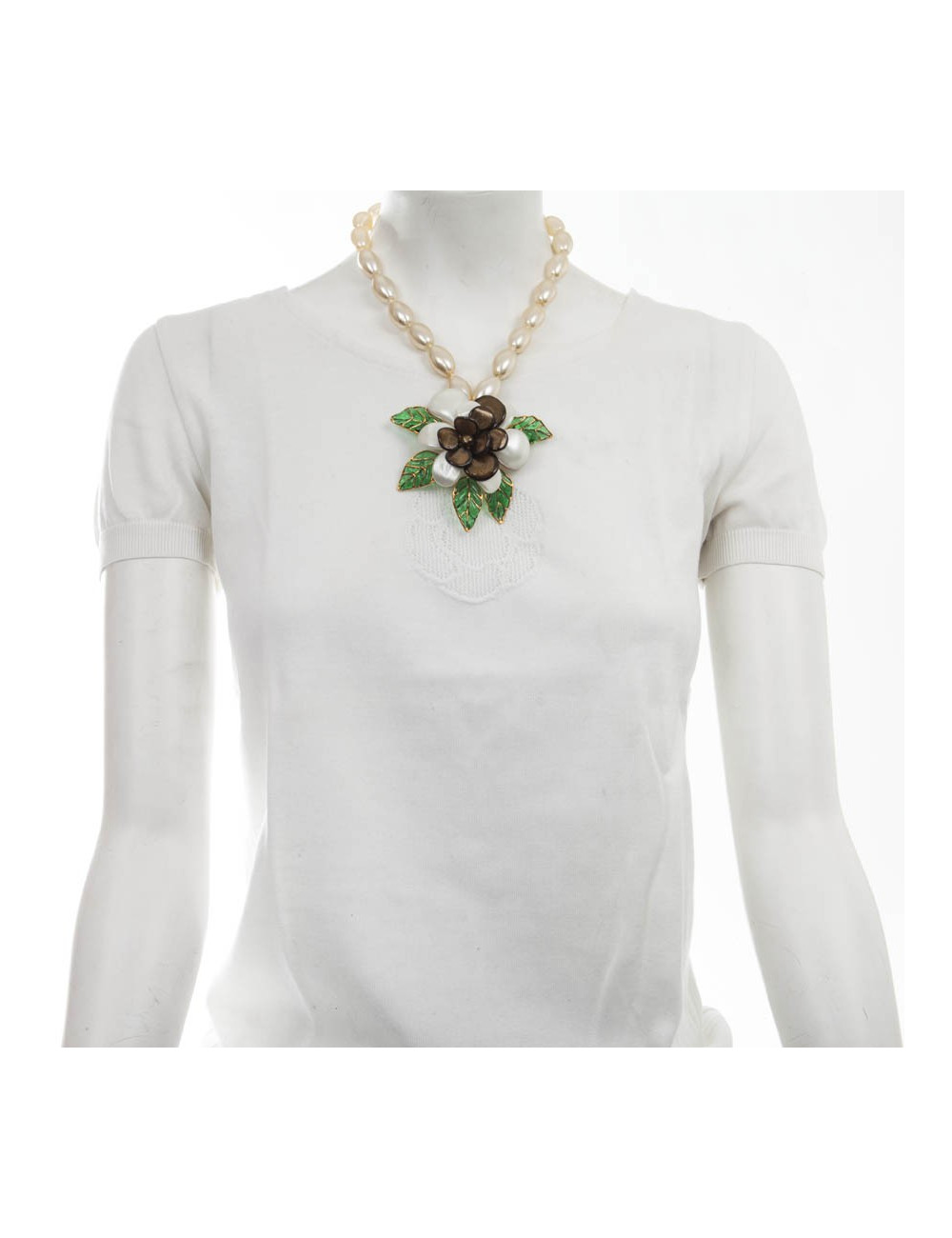 Collier CHANEL camélia bicolore