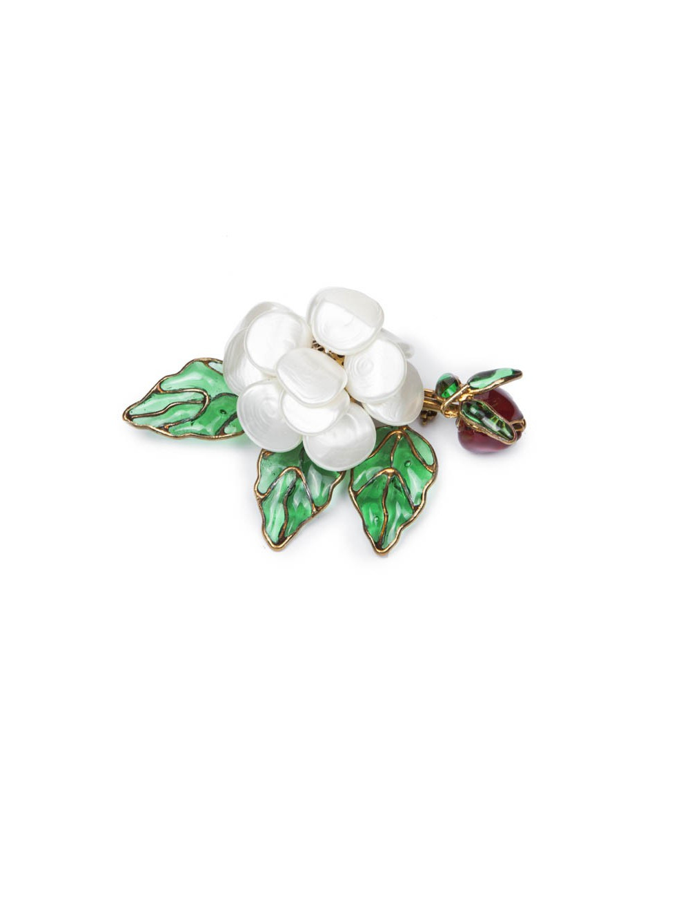 Broche pendentif CHANEL pâte de verre